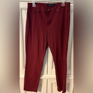 Calvin Klein 5 Pocket Ponte Burgundy Pants 14